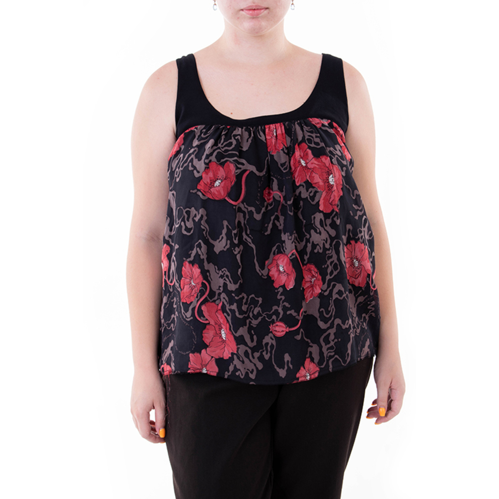 EDAN BLACK & BORDO BLOUSE | WOMENS SIZE S